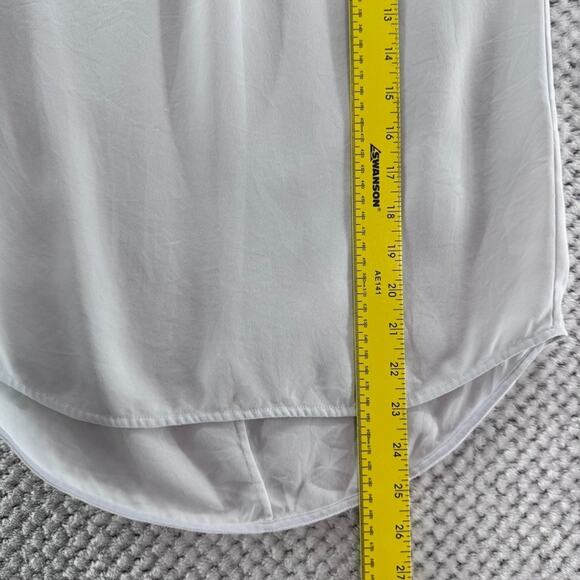 Vince Top Womens XS Blue Silk Mock Neck Sleeveless Lightweight Zip Closure - Picture 10 of 13